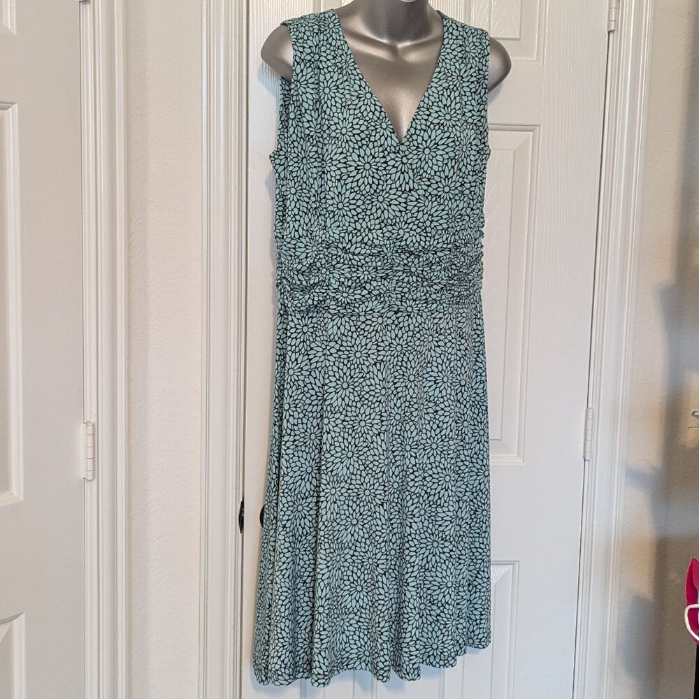 Blue & Brown pullover dress, Plus size 16W
